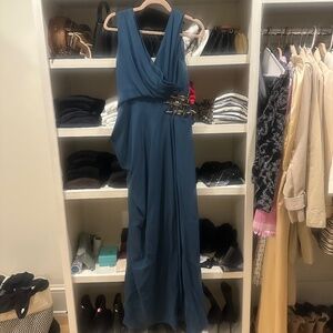 Brand New J. Mendel Teal black tie dress